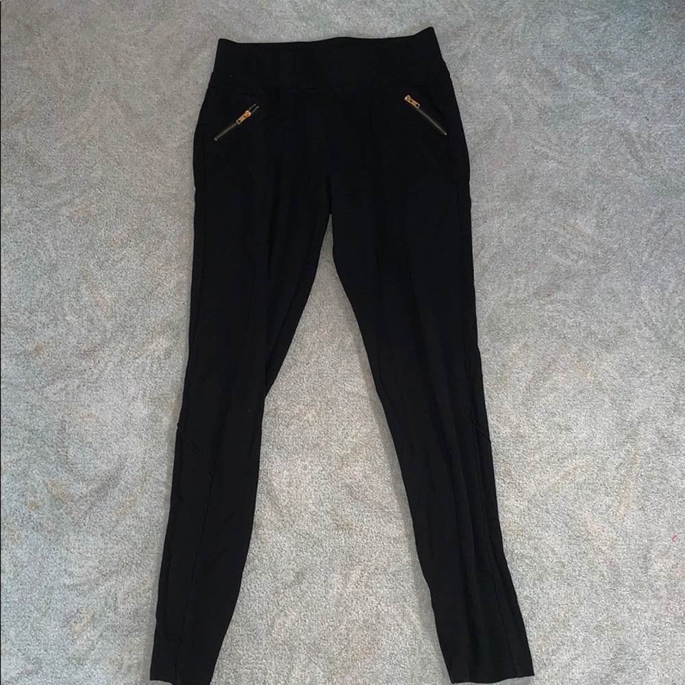 Black joggers with zippers